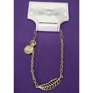 7 Charming Sisters Signed "Jump In The Leaves" Gold Tone Bracelet Adjustable